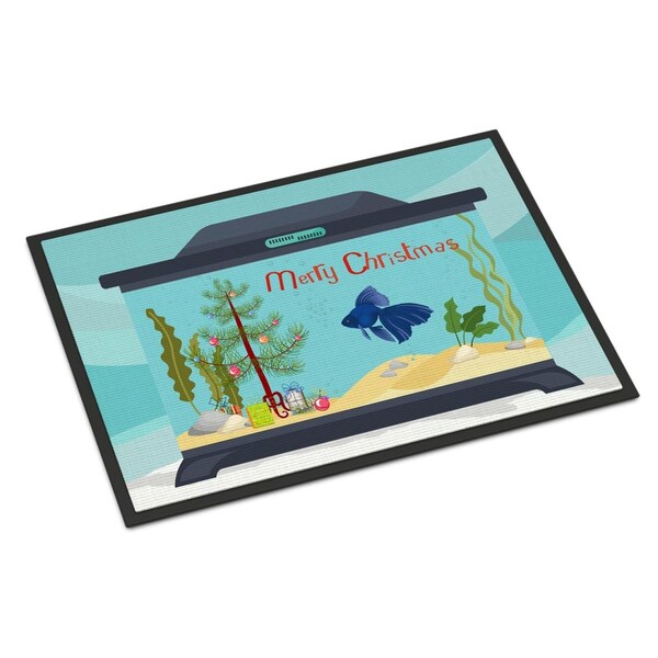 Carolines Treasures 24 x 36 in. Veiltail Goldfish Merry Christmas Indoor or Outdoor Mat CK4520JMAT - main